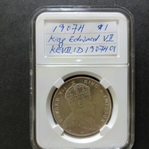 Straits Settlements Dollar Silver Coin - King Edward VII 1907H